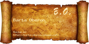 Barta Oberon névjegykártya